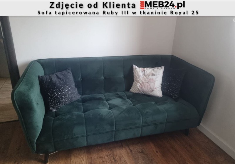 Sofa tapicerowana Ruby III w stylu skandynawskim - zdjęcie od klienta