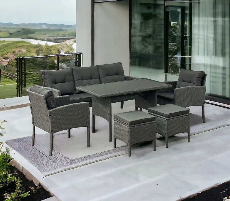Zestaw mebli ogrodowych z technorattanu Puerto Szary
