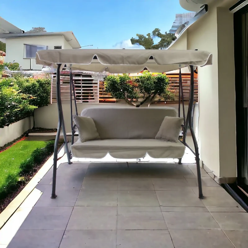 Huśtawka ogrodowa wolnostojąca Nrico 3 osobowa Jasny Brąz