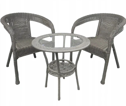 Zestaw mebli ogrodowych z technorattanu Classic Mini Szary