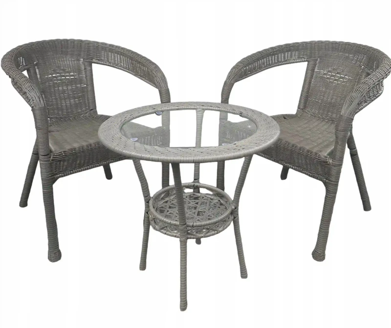 Zestaw mebli ogrodowych z technorattanu Classic Mini Szary