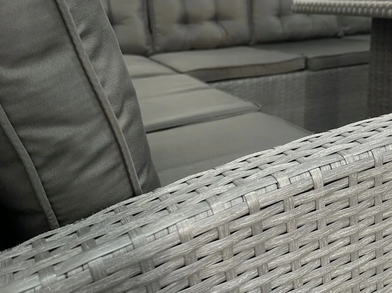 Narożnik ogrodowy technorattan + pufy i stolik Merida Szary