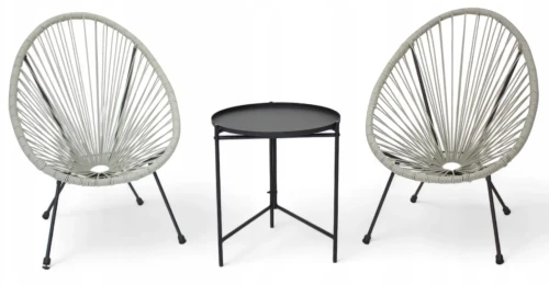 Zestaw mebli ogrodowych dla dzieci z technorattanu Mini Kids Szary