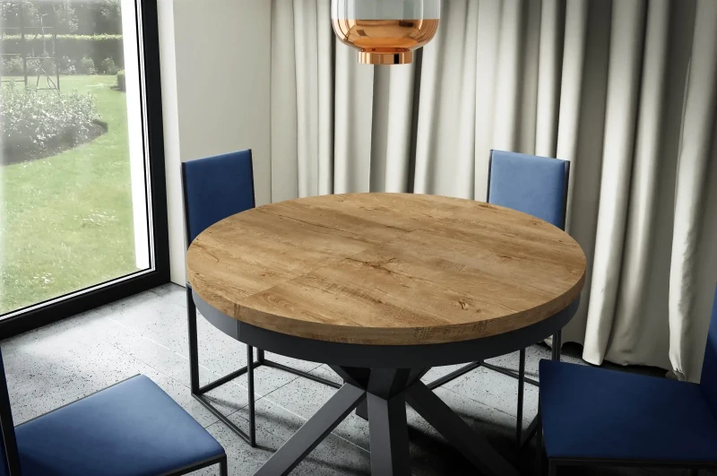 Stół rozkładany Cliff 100-176 cm do jadalni salonu okrągły - lefkas