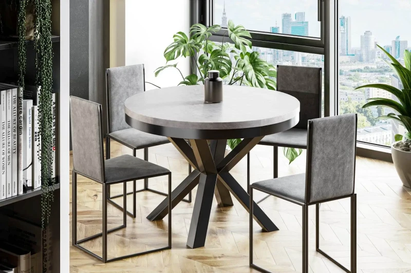 Stół rozkładany Cliff 120-196 cm do jadalni salonu okrągły - Bellato