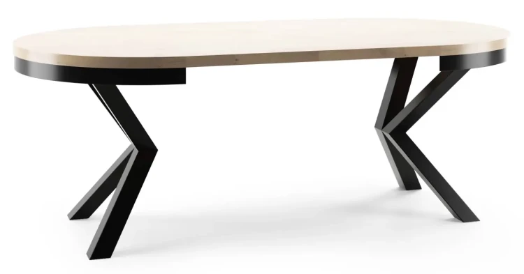 Stół rozkładany Cliff 120-196 cm do jadalni salonu okrągły - dąb Craft
