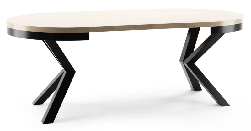 Stół rozkładany Cliff 120-196 cm do jadalni salonu okrągły - dąb Craft