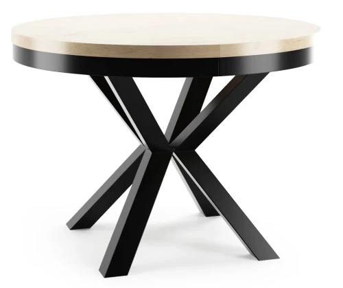 Stół rozkładany Cliff 100-176 cm do jadalni salonu okrągły - dąb Craft