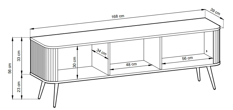 Szafka RTV Zova na nóżkach 168 cm cashmere
