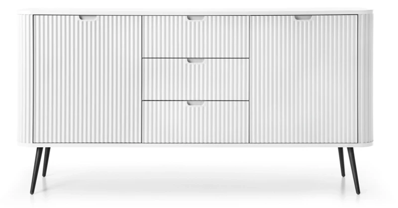 Komoda Zova na nóżkach 168 cm biała - nóżki czarne