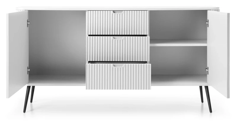 Komoda Zova na nóżkach 168 cm biała