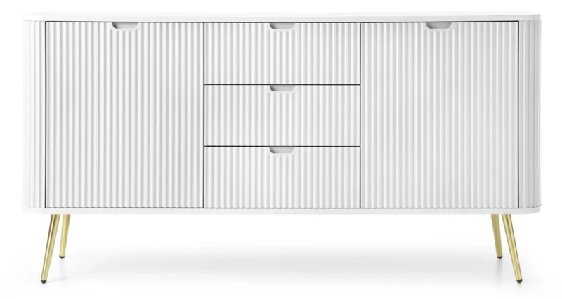 Komoda Zova na nóżkach 168 cm biała - nóżki złote