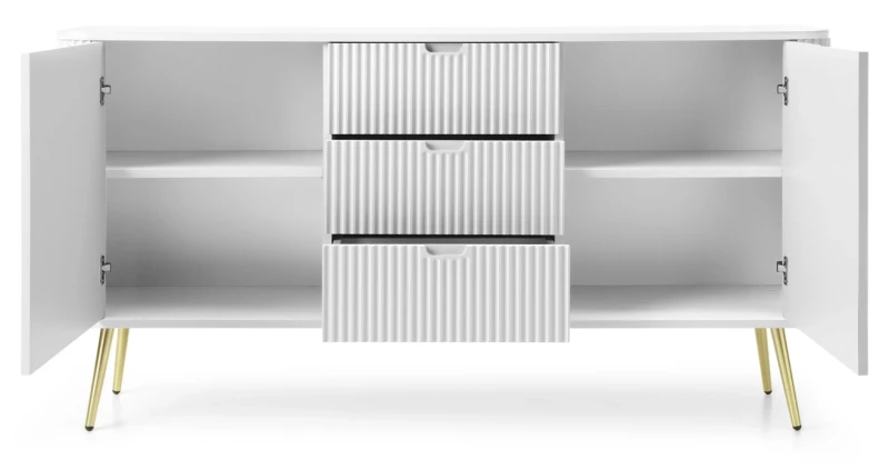 Komoda Zova na nóżkach 168 cm biała