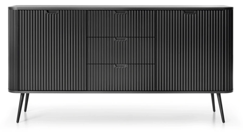 Komoda Zova na nóżkach 168 cm czarna - nóżki czarne