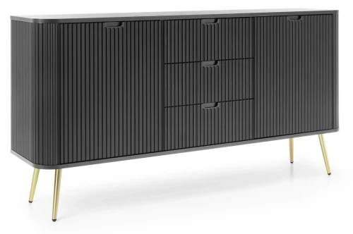Komoda Zova na nóżkach 168 cm czarny