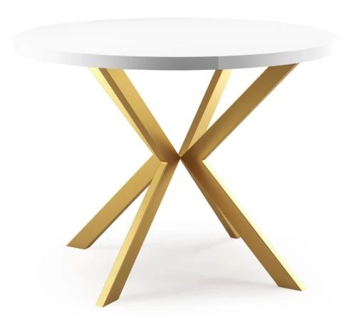 Stół rozkładany Lande Złoty 100-176 cm do jadalni salonu okrągły