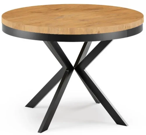 Stół rozkładany Lande z obręczą 120-196 cm do jadalni salonu okrągły