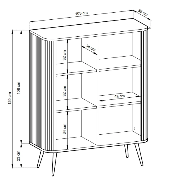 Komoda Zova na nóżkach 103 cm czarna