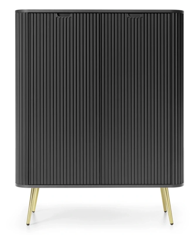 Komoda Zova na nóżkach 103 cm czarna - nóżki złote