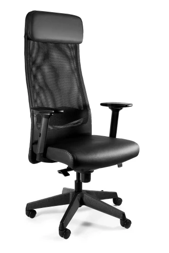 Fotel biurowy wentylowany Ares Soft HL skóra naturalna czarna