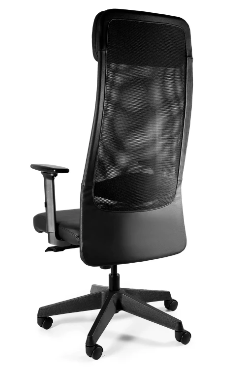 Fotel biurowy wentylowany Ares Soft HL skóra naturalna czarna