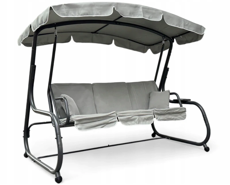 Huśtawka ogrodowa wolnostojąca Ragabas XXL duża Jasny szary