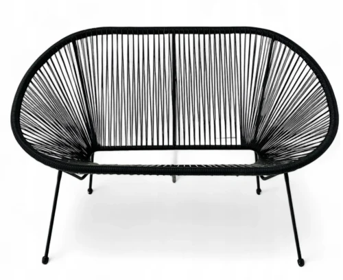 Sofa ogrodowa z technorattanu Kobi na taras balkon Czarny