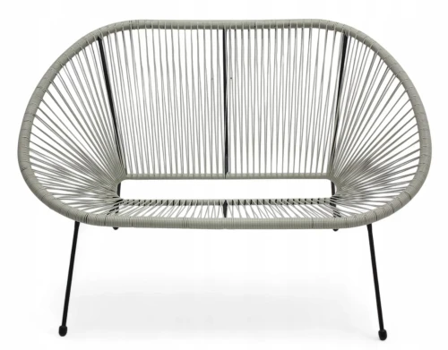 Sofa ogrodowa z technorattanu Kobi  na taras balkon Szary