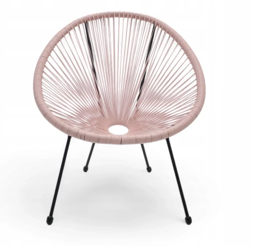 Krzesło ogrodowe z technorattanu Kobi Różowy