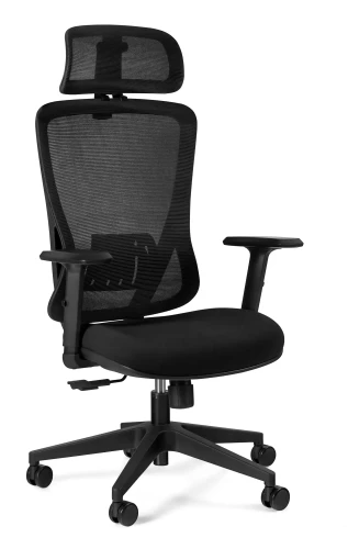 Fotel biurowy tapicerowany Dart  z siatką MESH czarny