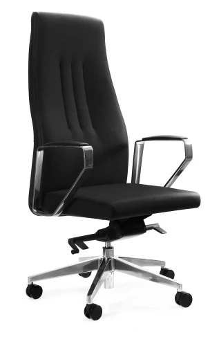 Fotel biurowy z kółkami Tweed eko-skóra PU czarny