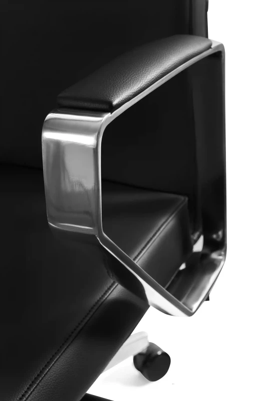 Fotel biurowy z kółkami Tweed HL skóra naturalna czarna