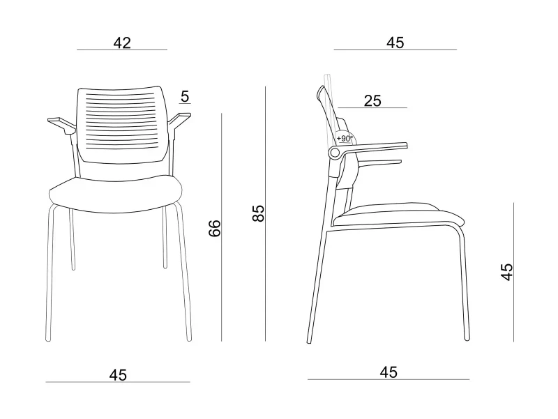 Krzesło biurowe Shift eko-skóra PU szary