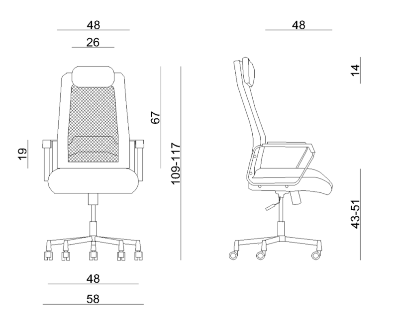 Fotel biurowy na kółkach Fox czarny