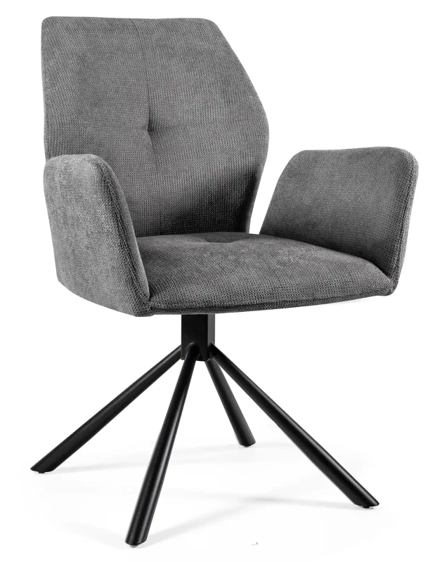 Fotel obrotowy krzesło Alice tapicerowany Szary