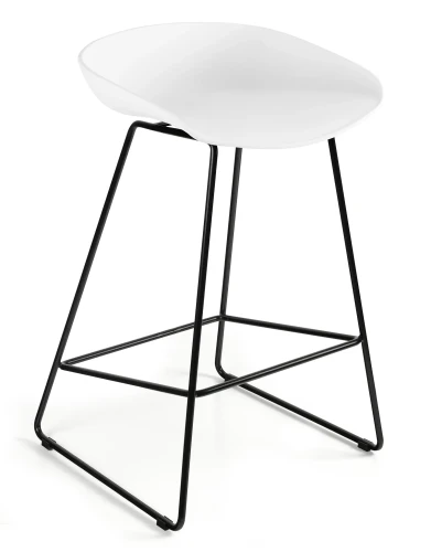 Krzesło Club z podnóżkiem czarny/biały