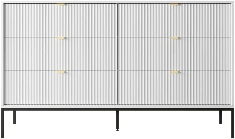 Komoda Nova 154cm z szufladami biała