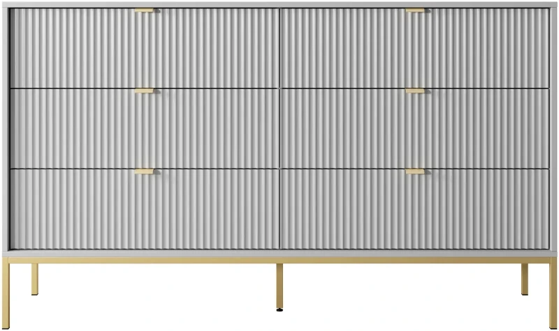 Komoda Nova 154cm z szufladami szara