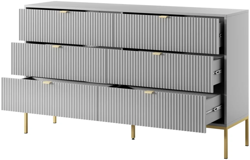 Komoda Nova 154cm z szufladami szara