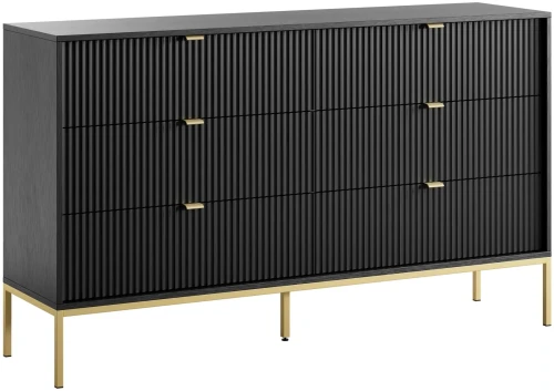 Komoda Nova 154cm z szufladami czarna