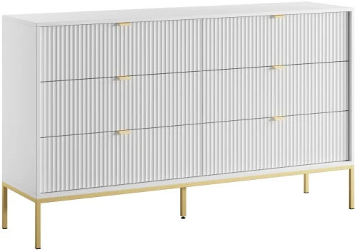 Komoda Nova 154cm z szufladami biała