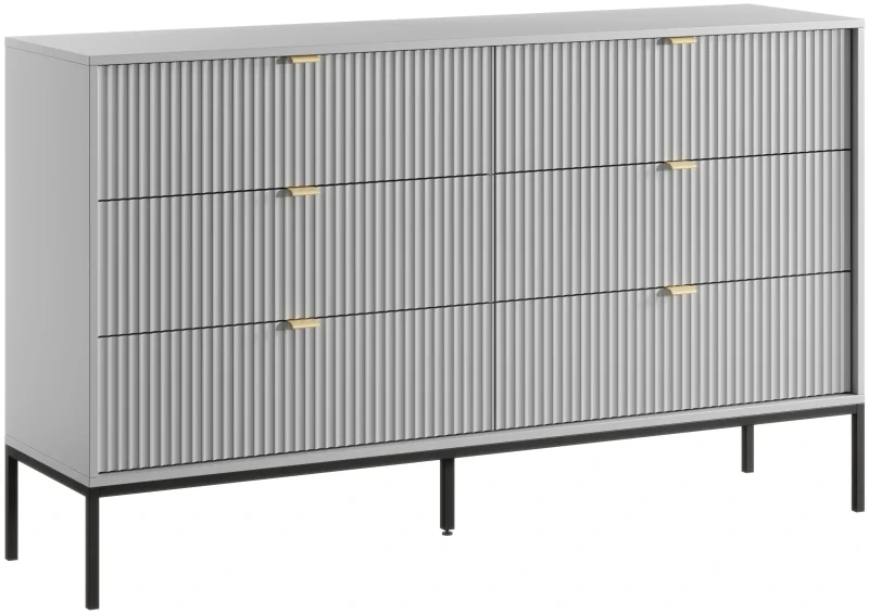 Komoda Nova 154cm z szufladami szara