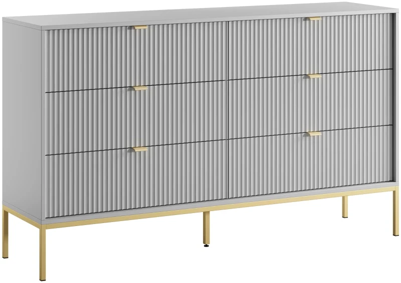 Komoda Nova 154cm z szufladami szara