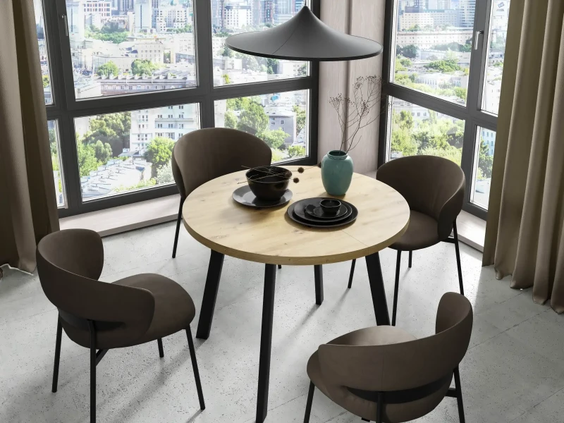 Stół rozkładany Kine 100-176 cm do jadalni salonu okrągły