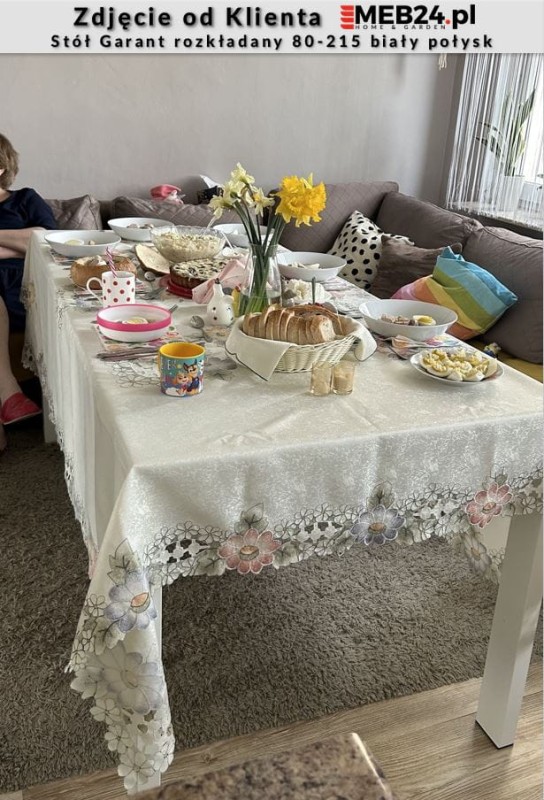 Stół Garant rozkładany 80-215 biały połysk - zdjęcie od klienta
