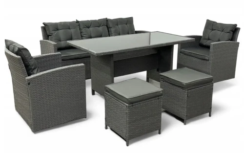 Zestaw mebli ogrodowych z technorattanu Maxipolo Szary