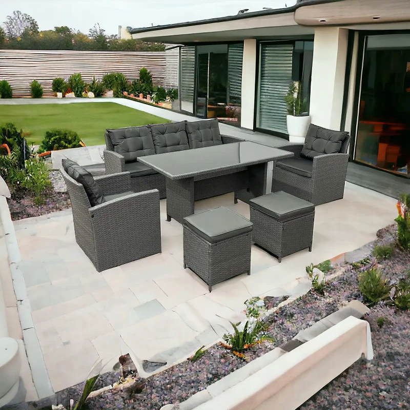 Zestaw mebli ogrodowych z technorattanu Maxipolo Szary