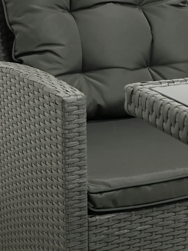 Zestaw mebli ogrodowych z technorattanu Maxipolo Szary