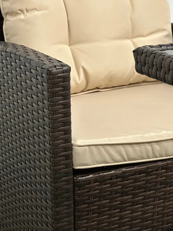 Zestaw mebli ogrodowych z technorattanu Maxipolo Brąz