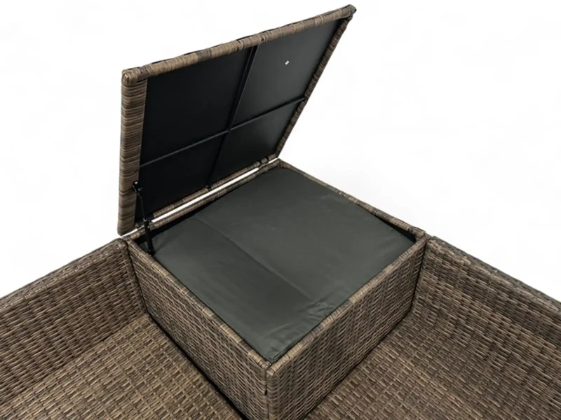 Narożnik ogrodowy Big w kształcie U z technorattanu zestaw - schowek